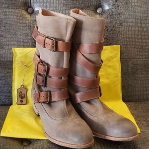 H by Hudson Keira distressed buckle boots